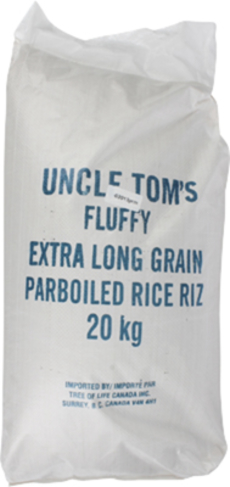 Uncle Tom's Parboiled Rice Bag