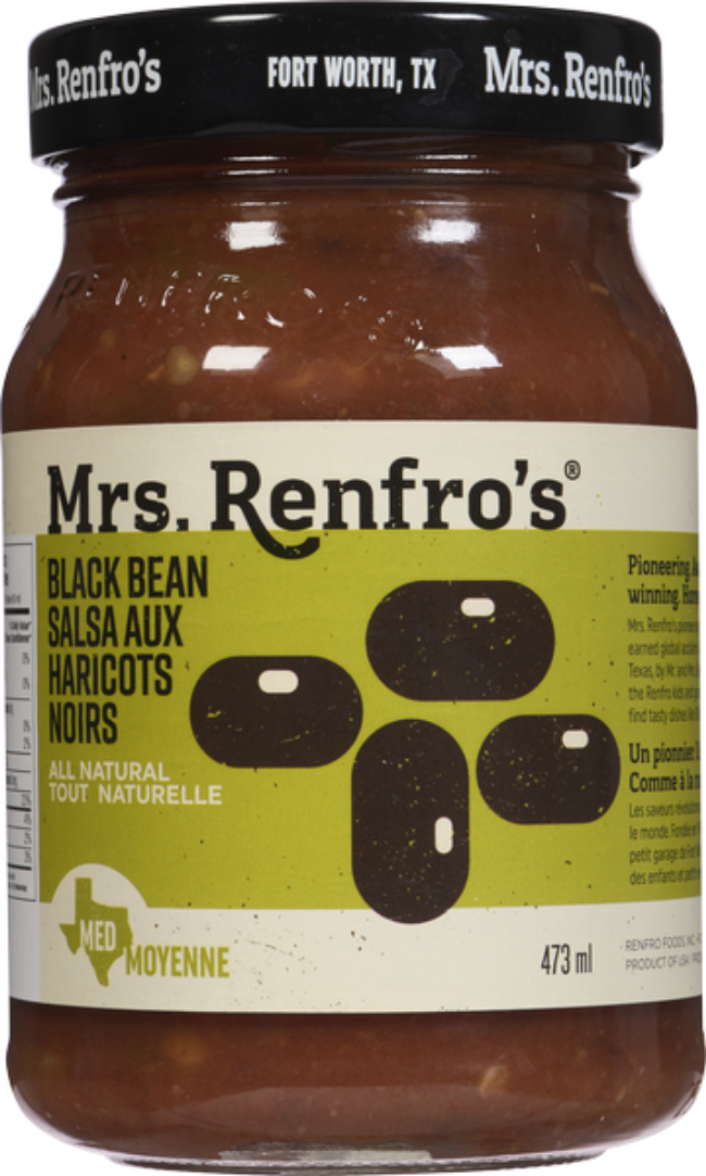 Mrs. Renfro's Salsa Aux Haricots Noirs, 473 Ml -- 6 Par Boîte