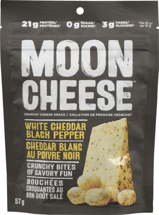Moon Cheese White Cheddar Cheese With Black Pepper, 57 G -- 12 Per Case