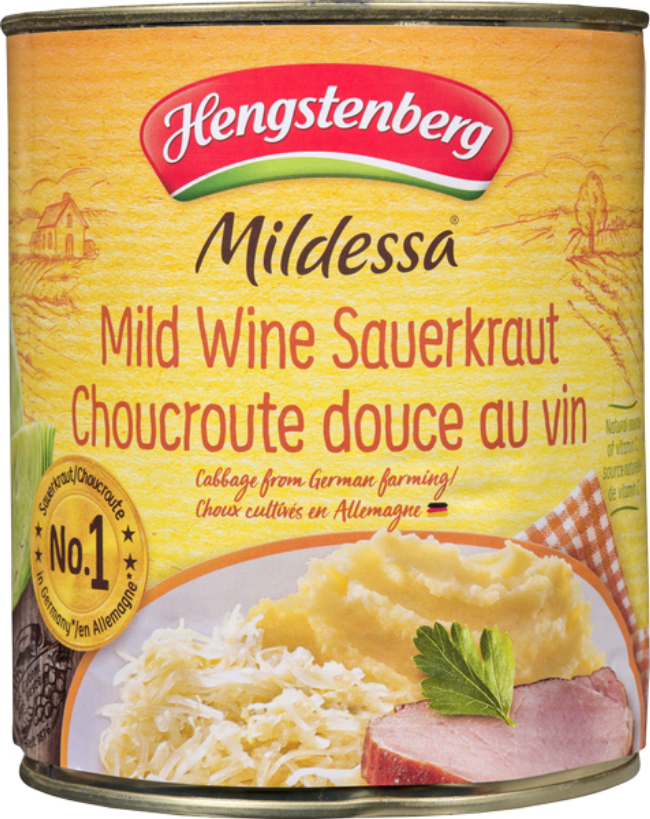 Hengstenberg Mildessa Mild Wine Sauerkraut, 796 Ml -- 12 Per Case