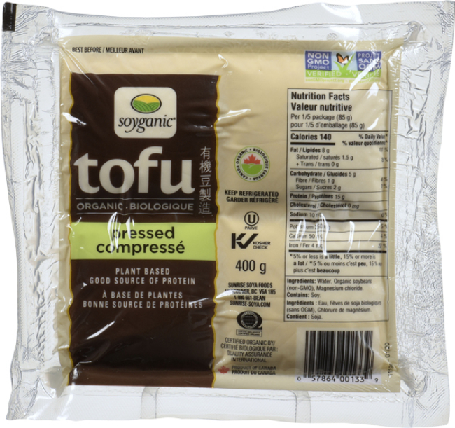 Soyganic Soyganic Pressed Tofu, 400 G -- 12 Per Case