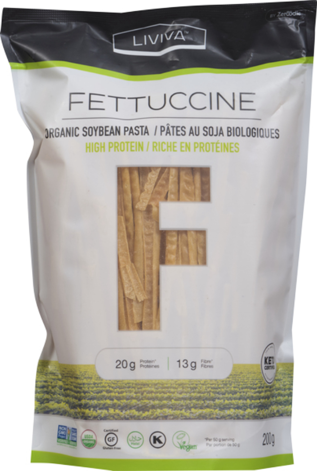 Liviva Organic Soybean Fettuccine Pasta, 200 G -- 6 Per Case