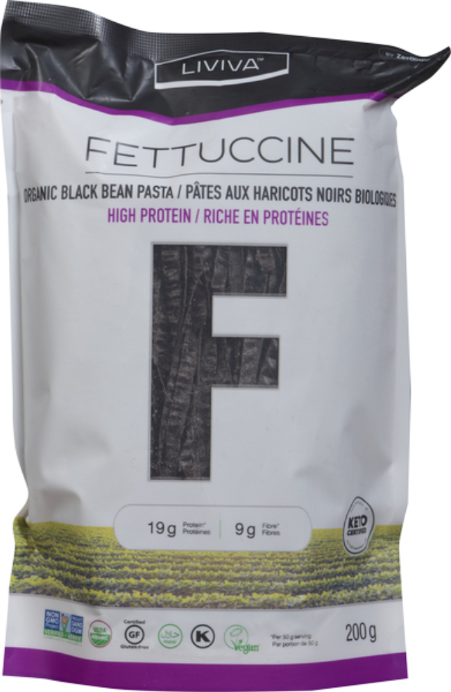 Liviva Organic Black Bean Fettuccine Pasta, 200 G -- 6 Per Case