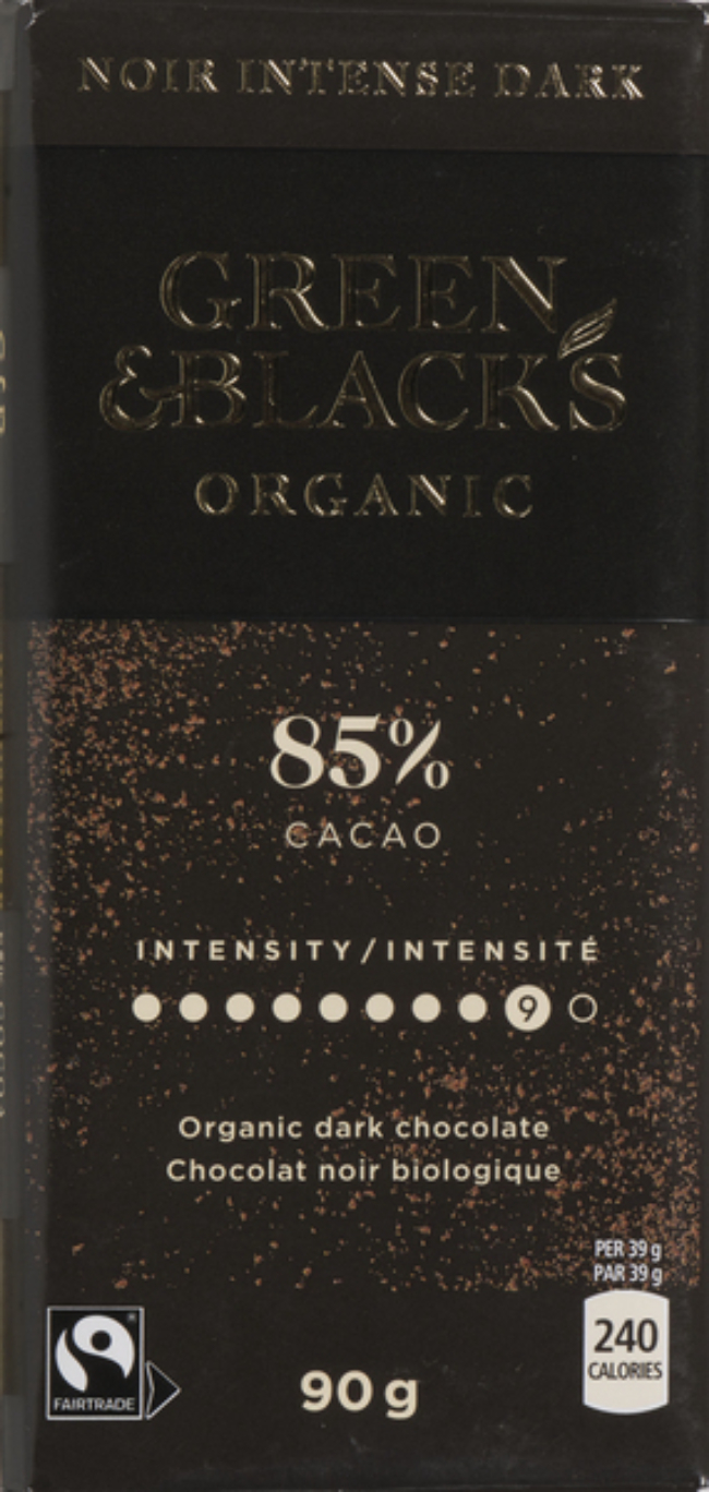 Green And Blacks Chocolat Noir Biologique À 85 % De Cacao, 90 G -- 10 Par Boîte