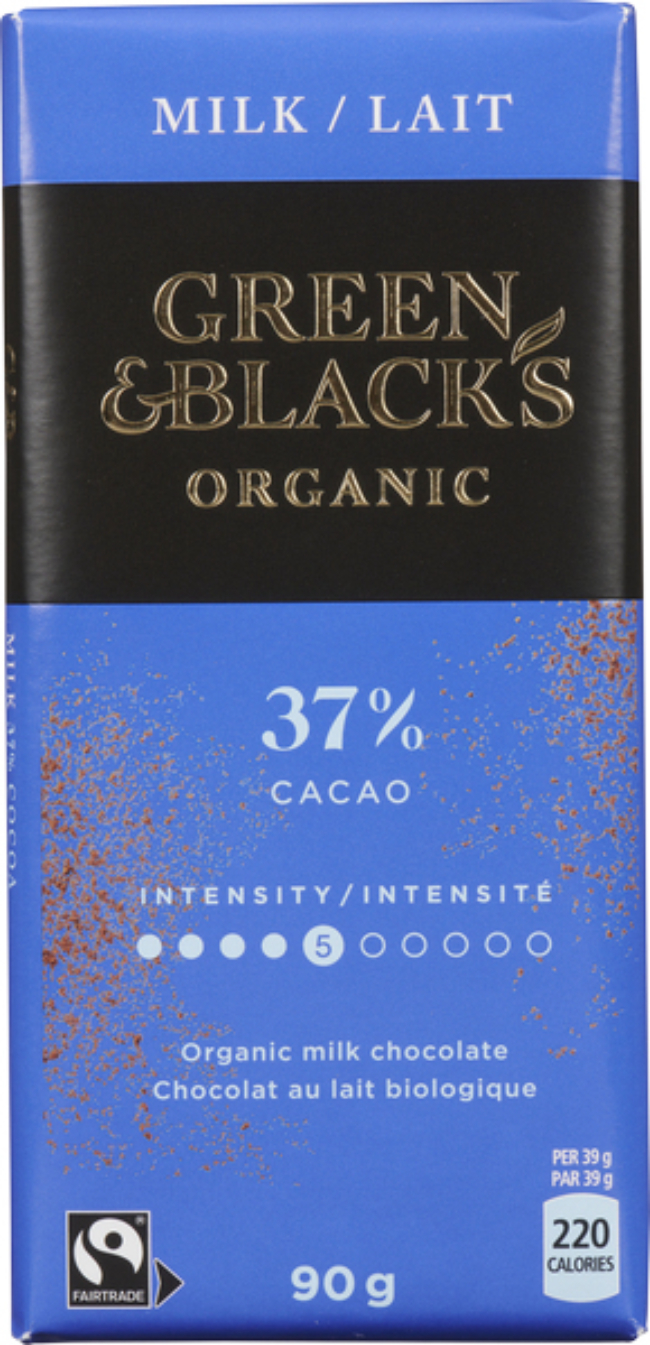 Green And Blacks Chocolat Au Lait 37 % Cacao, 90 G -- 10 Par Boîte
