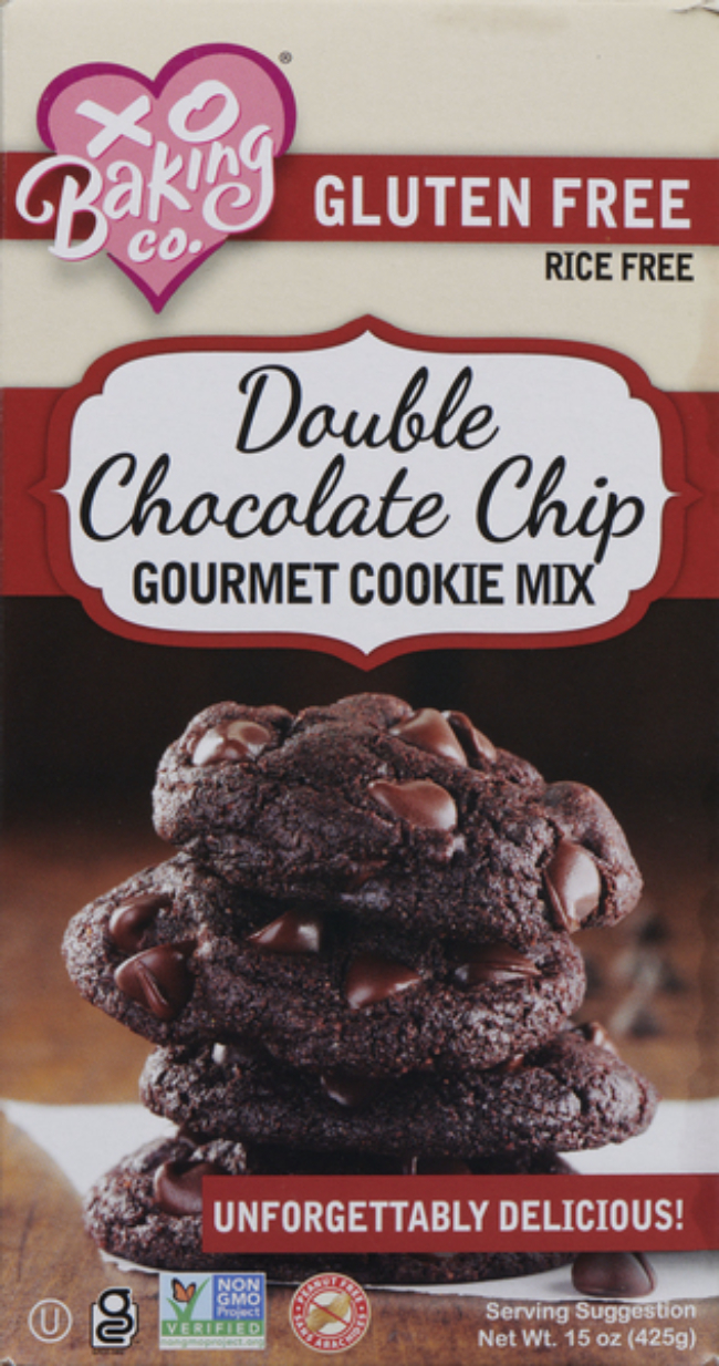 Xo Baking Gluten Free Double Chocolate Chip Cookie Mix, 425 G -- 6 Per Case