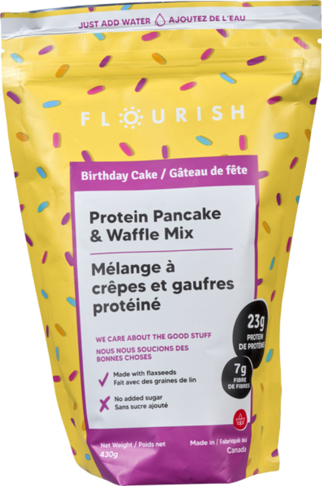 Flourish Birthday Cake Protein Pancake Mix, 430 G -- 8 Per Case