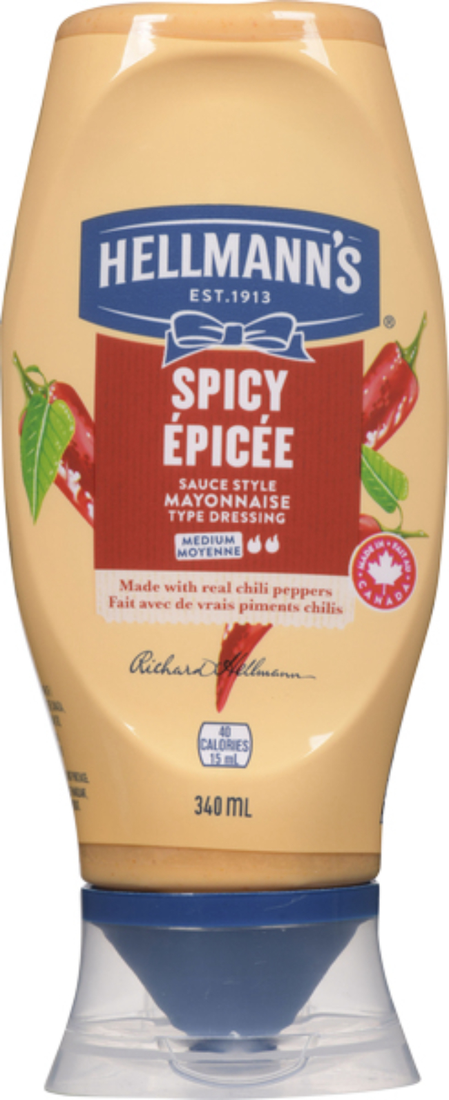 Hellmann's Spicy Mayonnaise, 340 Ml -- 12 Per Case
