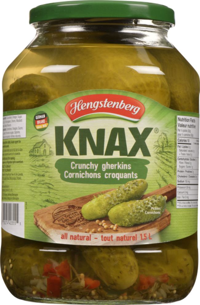 Hengstenberg Knax Crunchy Gherkins, 1.50 L -- 6 Per Case