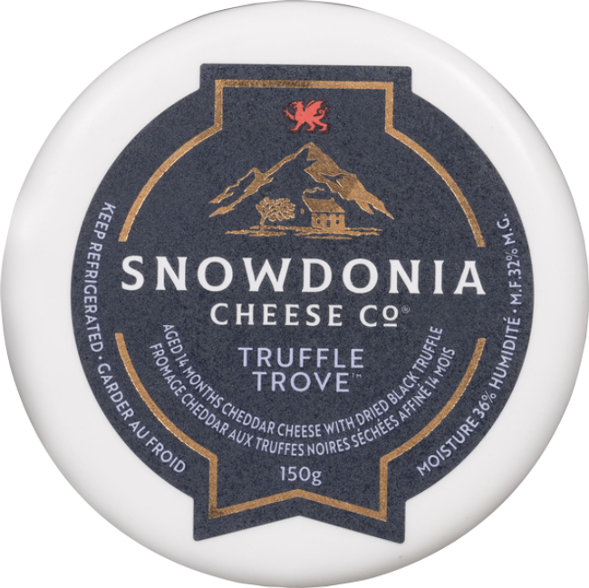 Snowdonia Truffle Trove Aged 14 Months Cheddar Cheese With Dried Black Truffle, 150 G -- 6 Per Case