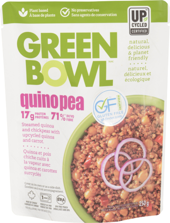 Green Bowl Foods Quinopea-steamed Quinoa And Chickpeas With Upcycled Quinoa And Carrot, 250 G -- 6 Per Case