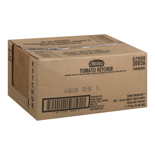 Heinz Tomato Ketchup, 26 Ml Sachets -- 396 Per Case
