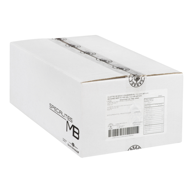 Specialites Mb 85 G De Galettes De Bœuf Assaisonnées Entièrement Cuites, 2,27 Kg