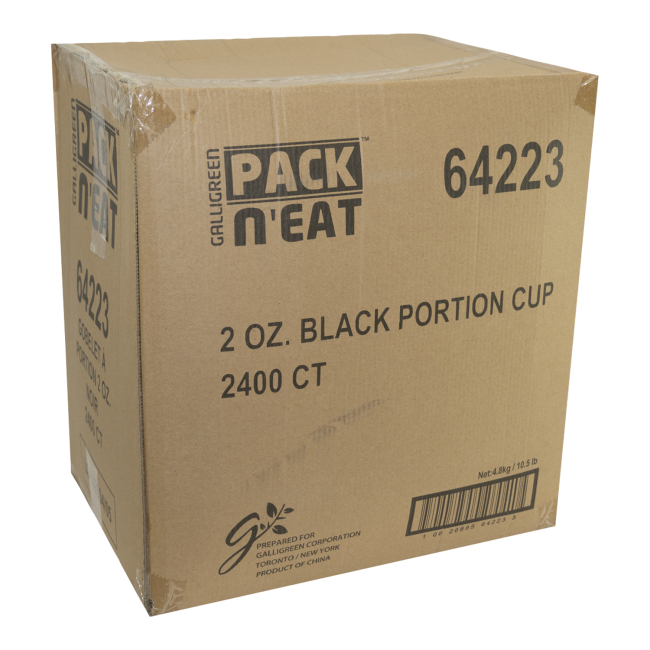Pack N' Eat Black Pp Portion Cup, 2 Oz -- 2400 Per Case