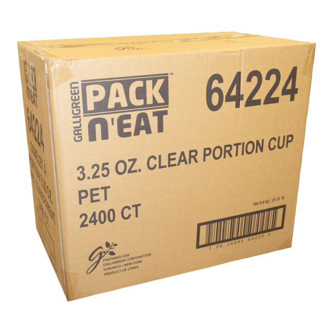 Pack N' Eat Gobelet En Pet Transparent, 3,25 Oz -- 2 400 Par Caisse