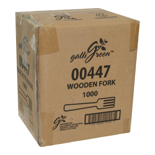 Galligreen Compostable Wooden Fork, 6.2 In -- 1000 Per Case
