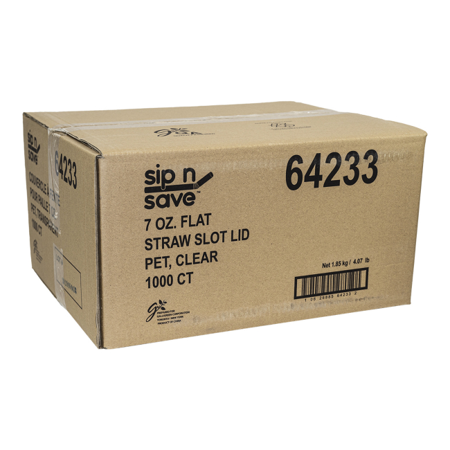 Sip N' Save Couvercle Transparent En Pet Avec Fente Pour Paille De 5 À 7 Oz -- 1 000 Par Boîte