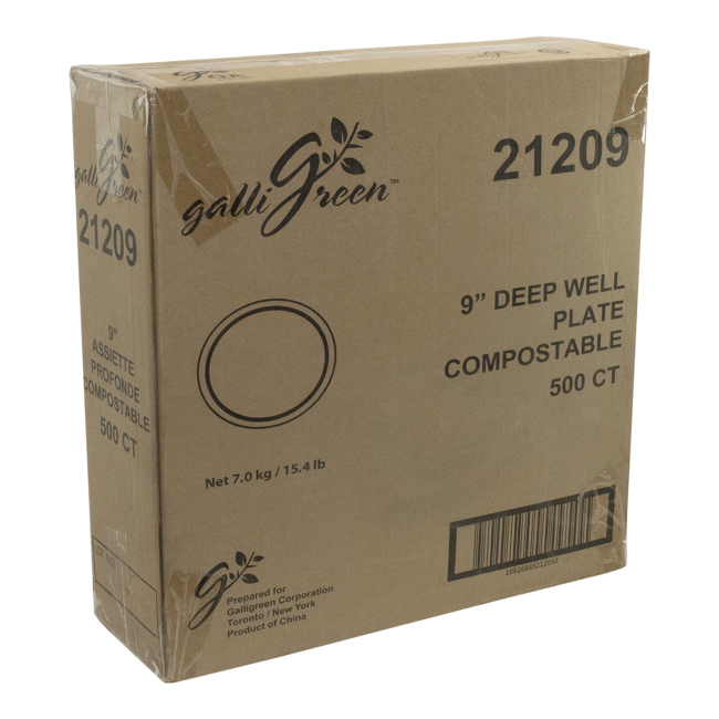 Galligreen Sugarcane Deep Well Plate, 9 In -- 500 Per Case