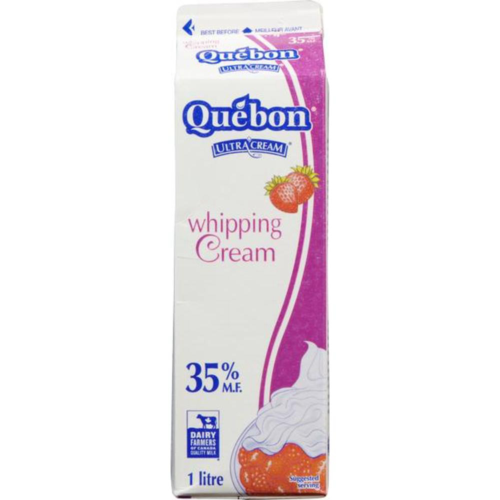 Quebon 35 Percent Milk Fat Whipping Cream, 1 L -- 16 Per Case