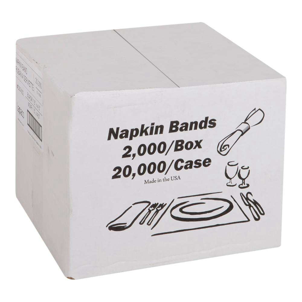 Lapaco Black Napkin Band - Smart Pack, 1 .5 X 4.25 In -- 2000 Per Case
