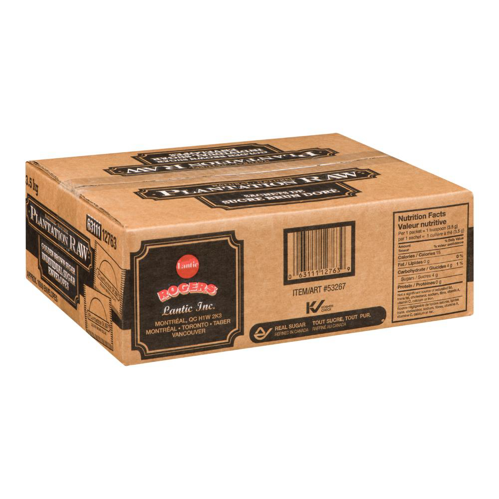 Lantic Plantation Raw Sugar Envelopes, 3.5 G -- 1000 Per Case