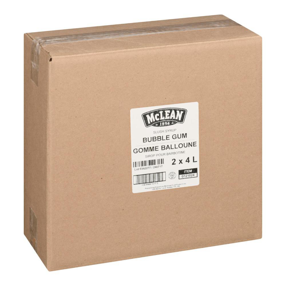 Mclean Bubble Gum Slush Syrup, 4 L -- 2 Per Case