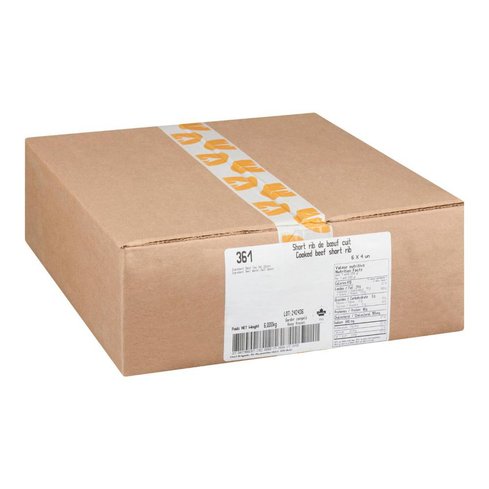Chef Brigade Côtes Courtes De Bœuf Cuites Et Désossées, 250 G -- 24 Par Caisse