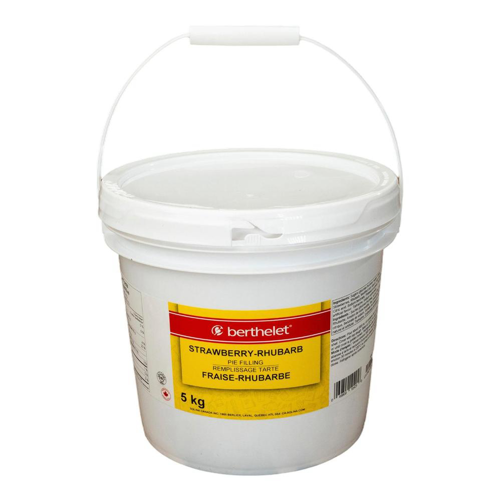 Berthelet Strawberry Rhubarb Pie Filling, 5 Kg