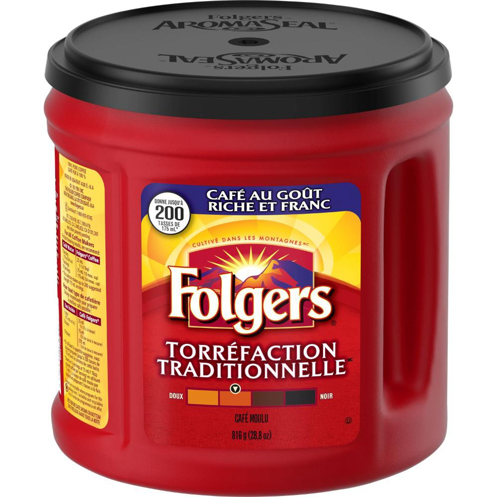 Folgers Classic Roast Medium Roast Ground Coffee, 816 G -- 6 Per Case