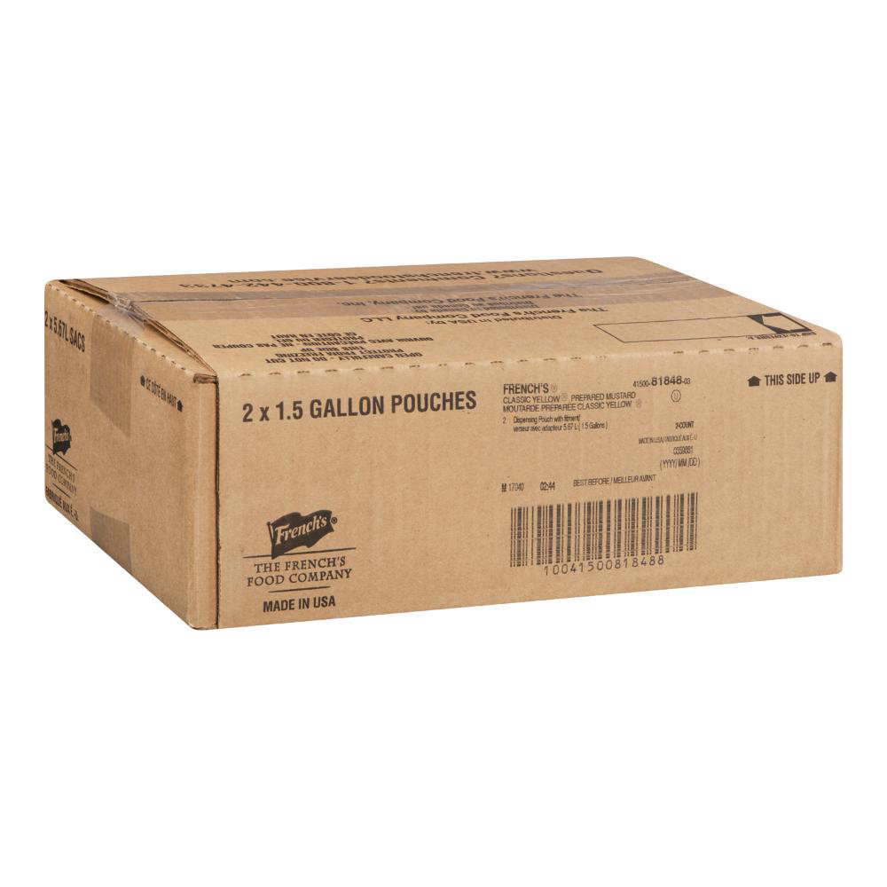 French's Yellow Mustard - Dispenser Pouch, 5.6 L -- 2 Per Case