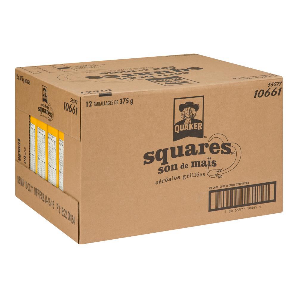 Quaker Corn Bran Squares Cereal, 375 G -- 12 Per Case