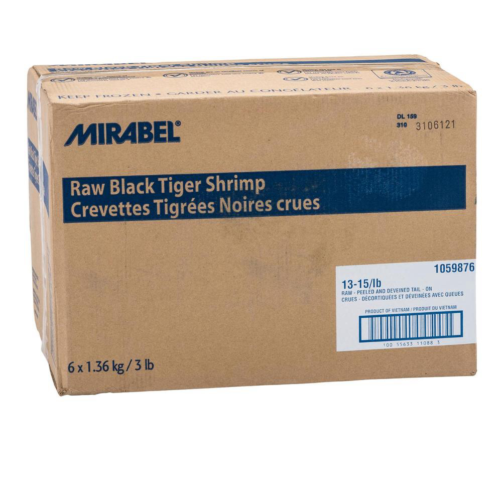 Mirabel 13-15 Crevettes Noires Tigrées Décortiquées Et Déveinées, 1,36 Kg -- 6 Par Caisse
