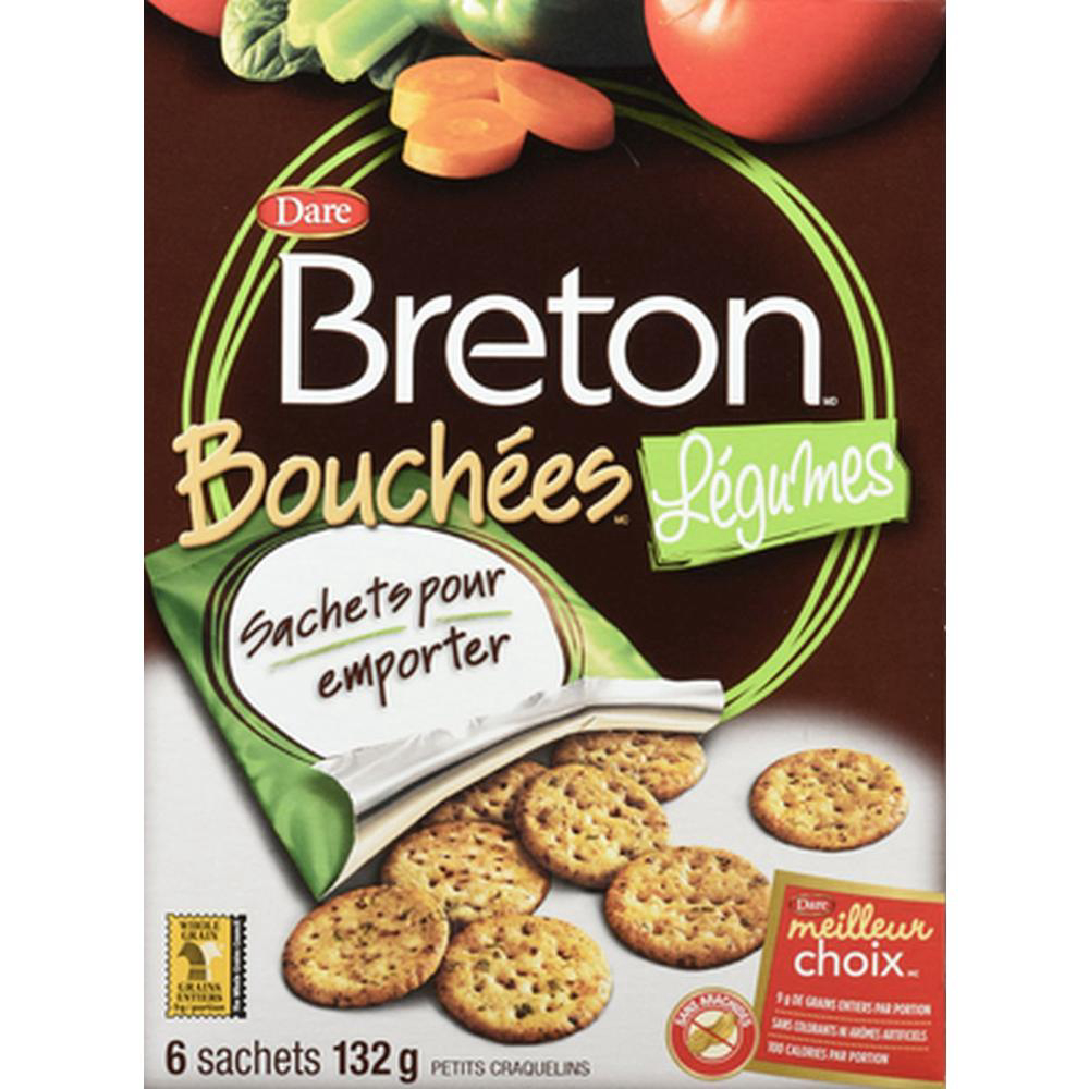 Breton Veggie Cracker Bites, 132 G -- 12 Per Case