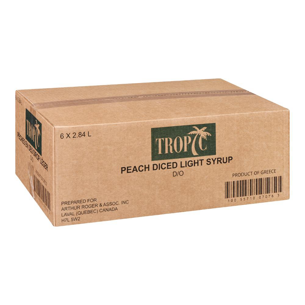 Tropic Light Diced Peach Syrup, 2.84 L -- 6 Per Case
