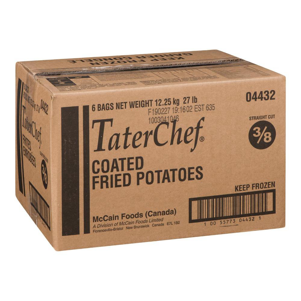 Taterchef 3/8 Straight Cut French Fry Potatoes, 2.04 Kg -- 6 Per Case