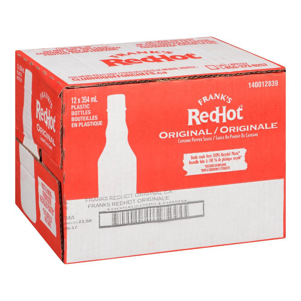 Frank's Redhot Sauce Au Poivre De Cayenne Originale, 354 Ml -- 12 Par Boîte