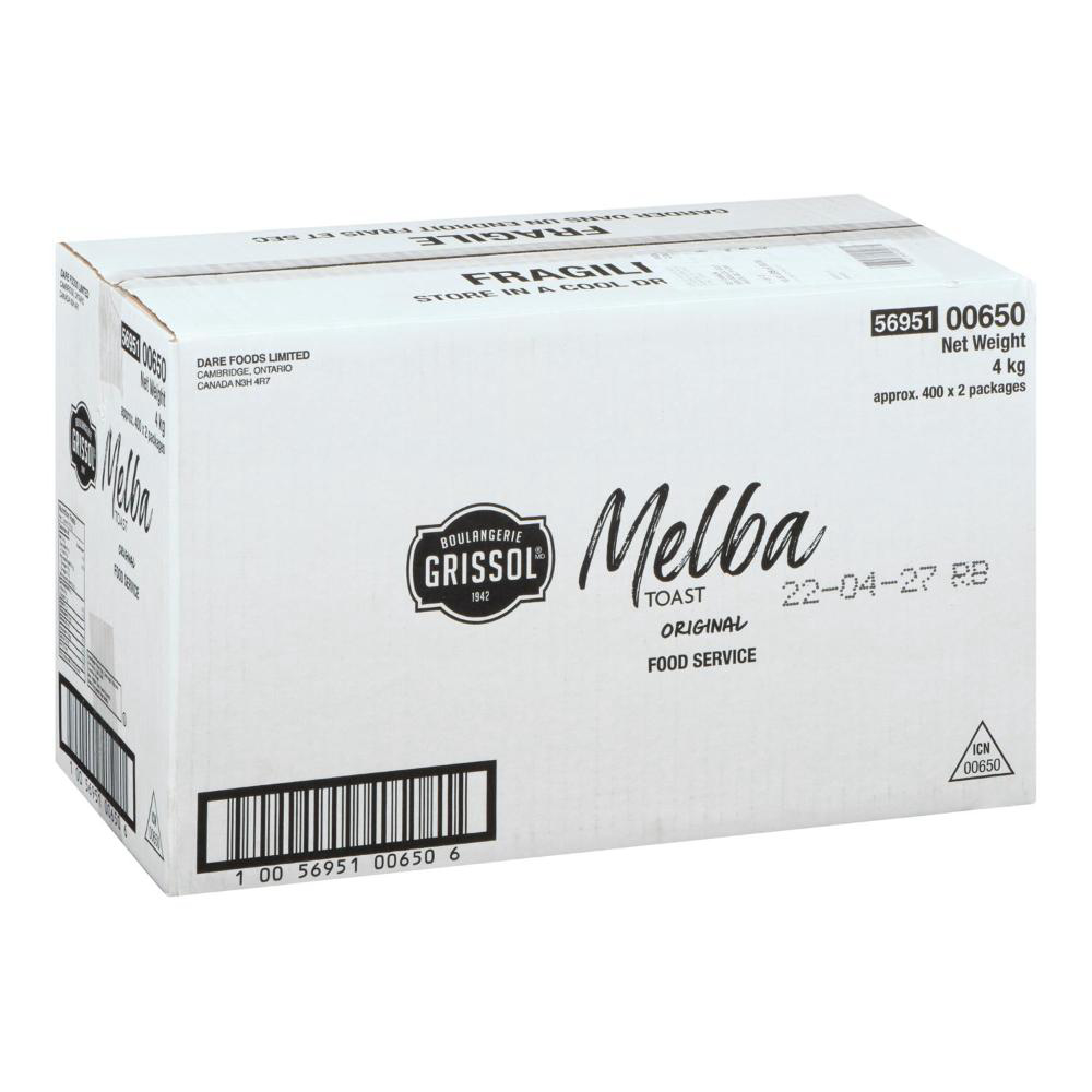 Grissol Original Melba Toast, 2 Count -- 400 Per Case
