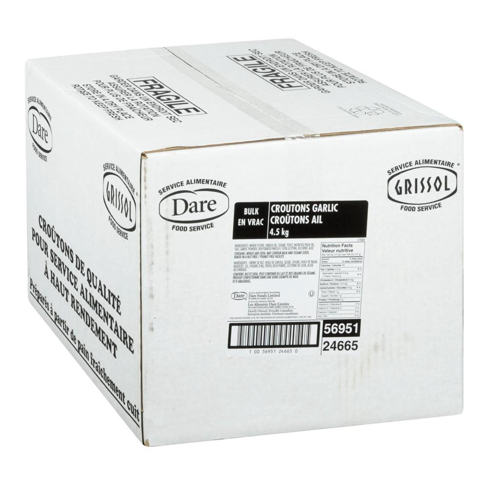 Grissol Garlic Croutons - Bulk, 4.5 Kg