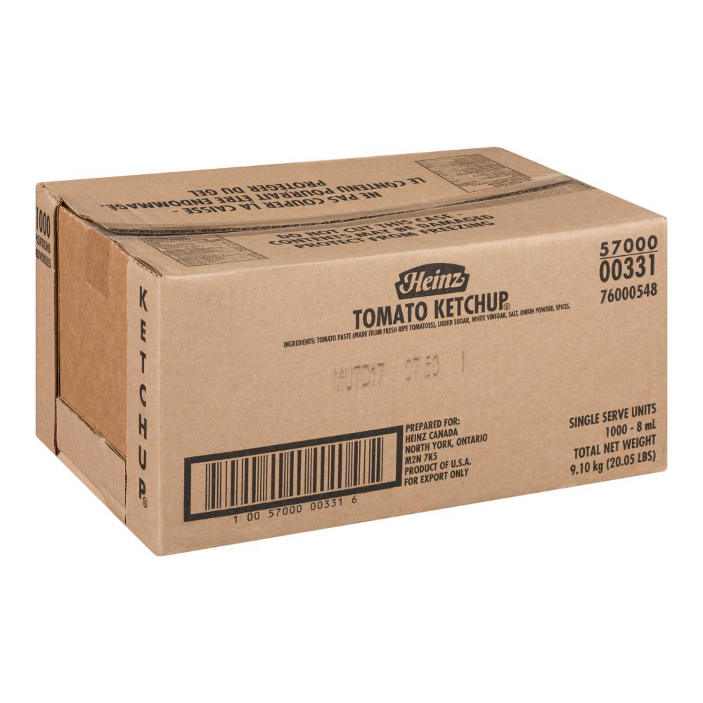 Heinz Tomato Ketchup, 8 Ml Sachets -- 1000 Per Case