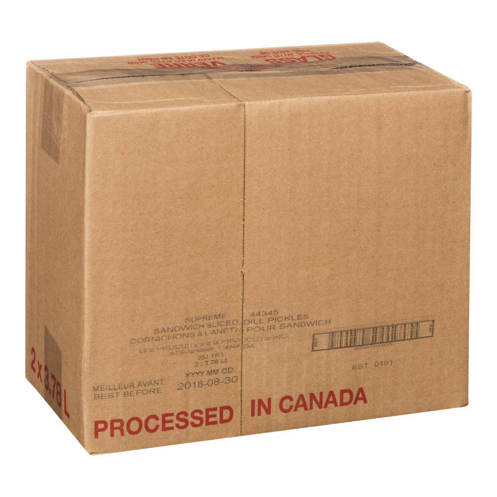 Supreme Sandwich Sliced Dill Pickles, 3.78 L -- 2 Per Case