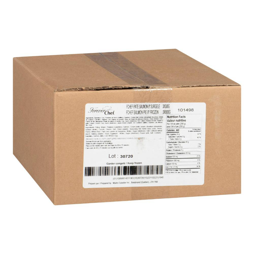 Forever Chef 9 In Cooked Salmon Pot Pie, 800 G -- 3 Per Case