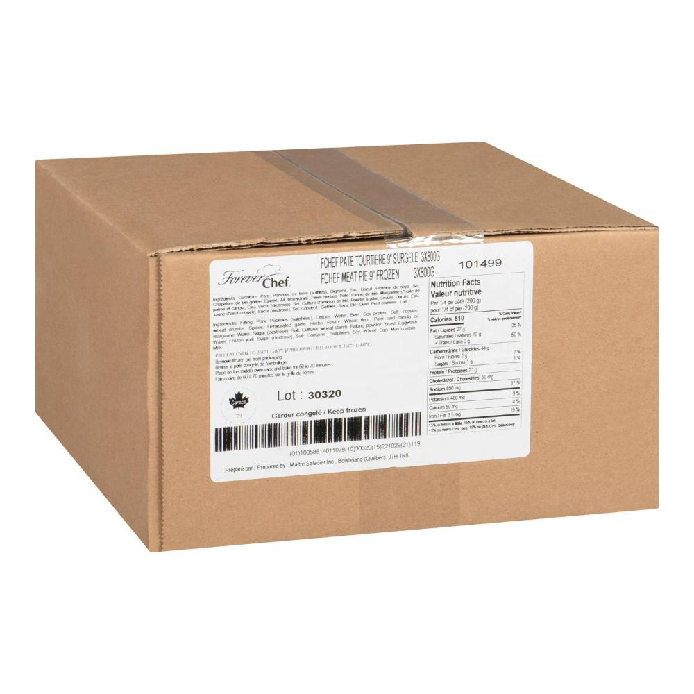 Forever Chef 9 In Cooked Meat Pie, 800 G -- 3 Per Case