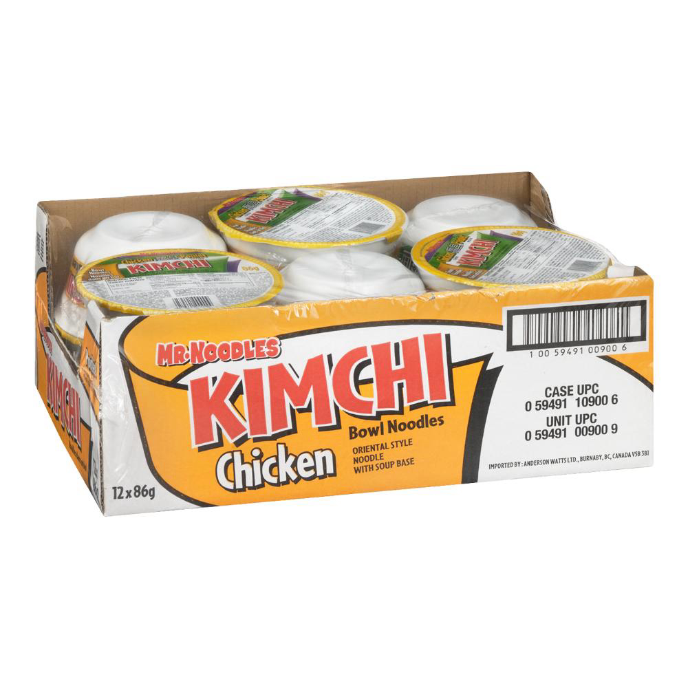 Mr. Noodles Chicken Kimchi Bowl Noodles, 86 G -- 12 Per Case