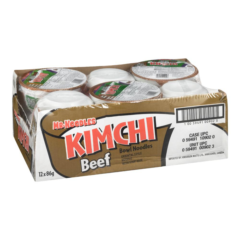 Mr. Noodles Beef Kimchi Bowl Noodles, 86 G -- 12 Per Case