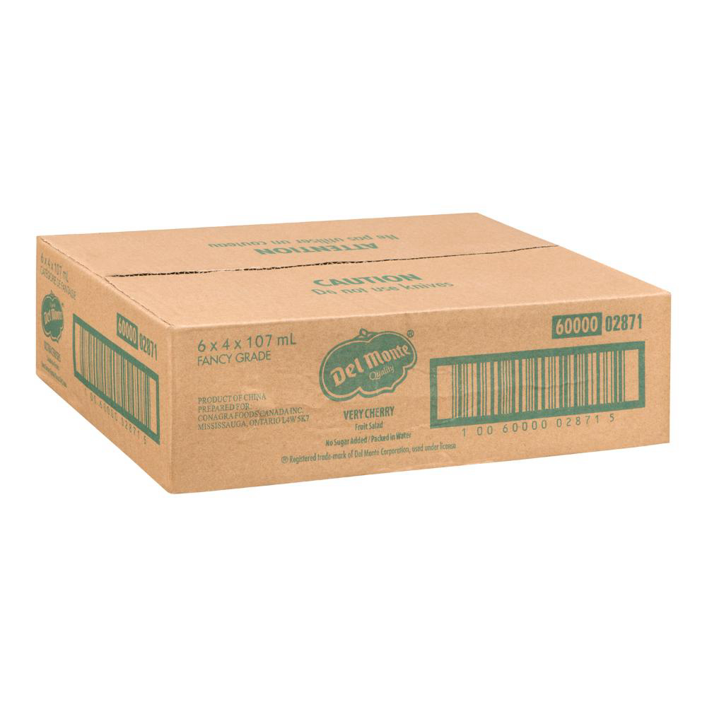 Del Monte No Sugar Added Very Cherry Fruit Salad in Water, 107 mL -- 24 ...