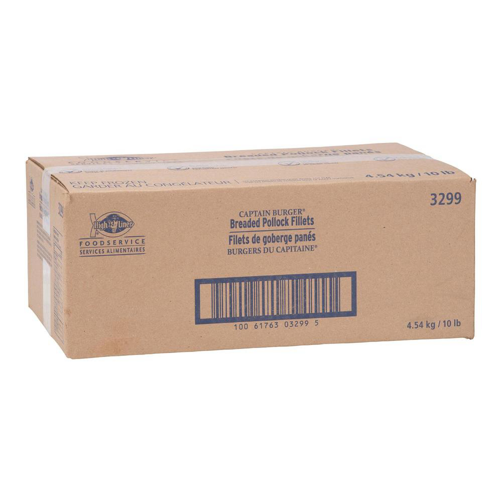 High Liner Captain Burger 2.25 Oz Breaded Pollock Fillets, 4.54 Kg
