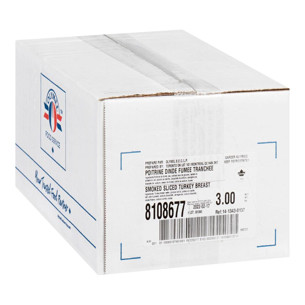 Olymel Sliced Smoked Turkey Breast, 500 G -- 6 Per Case