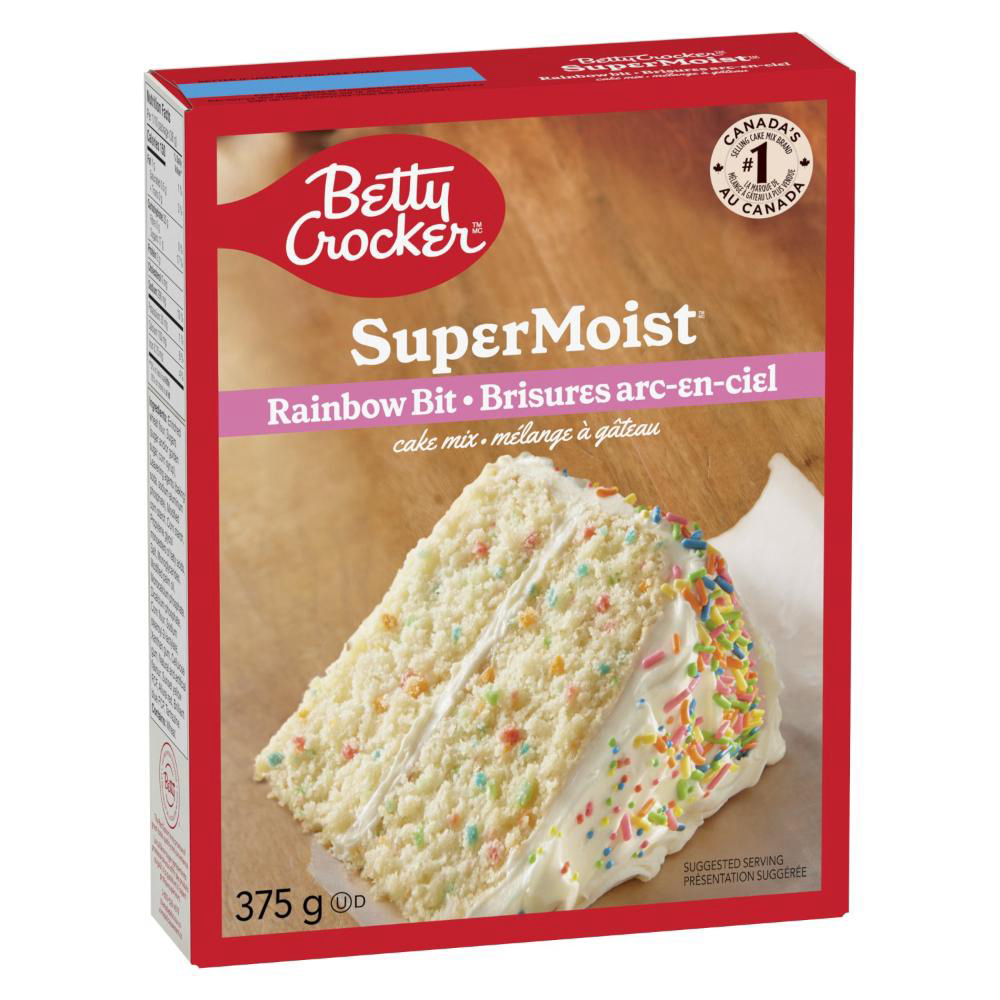 Betty Crocker Super Moist Rainbow Bit Cake Mix, 375 G -- 12 Per Case