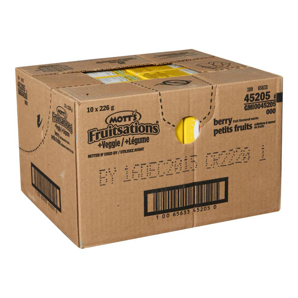 Fruitsations Collations Aux Fruits Et Légumes, 226 G -- 10 Par Boîte
