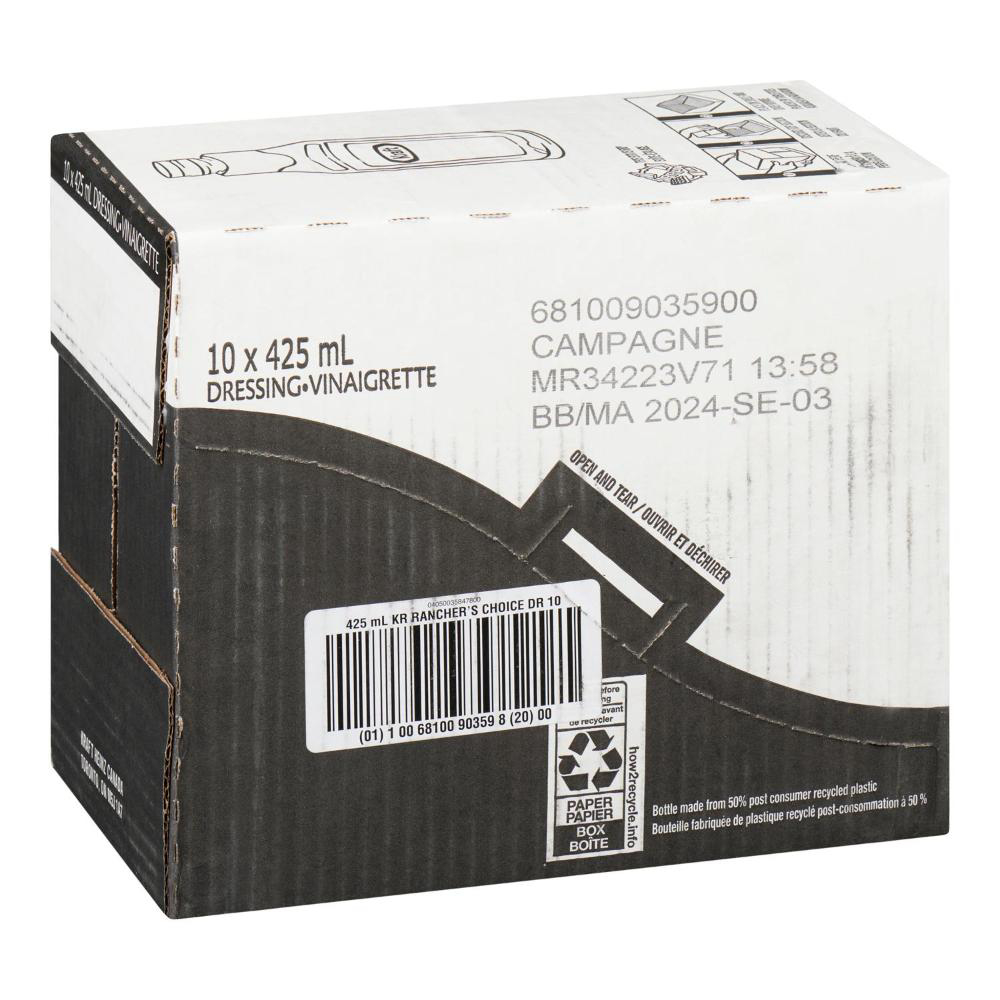 Kraft Ranchers Choice Dressing, 425 Ml -- 10 Per Case